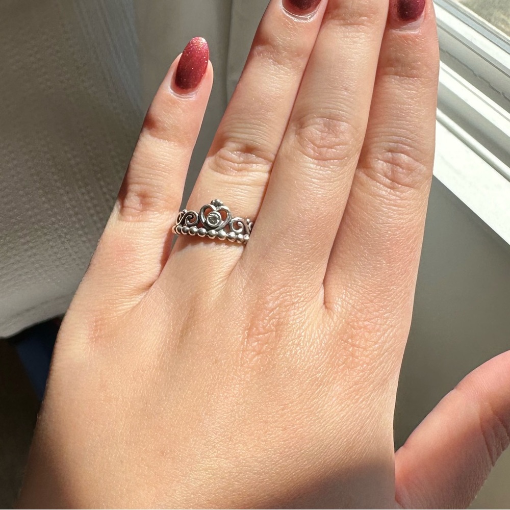 Sterling silver Pandora princess ring